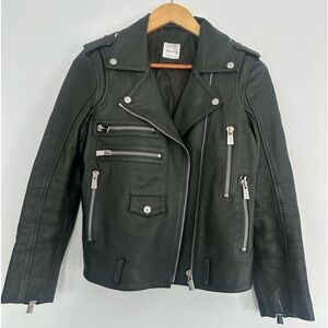 ANINE BING olive leather jacket